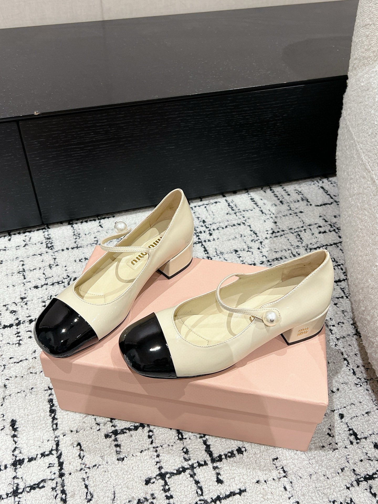 Beige and Black heels