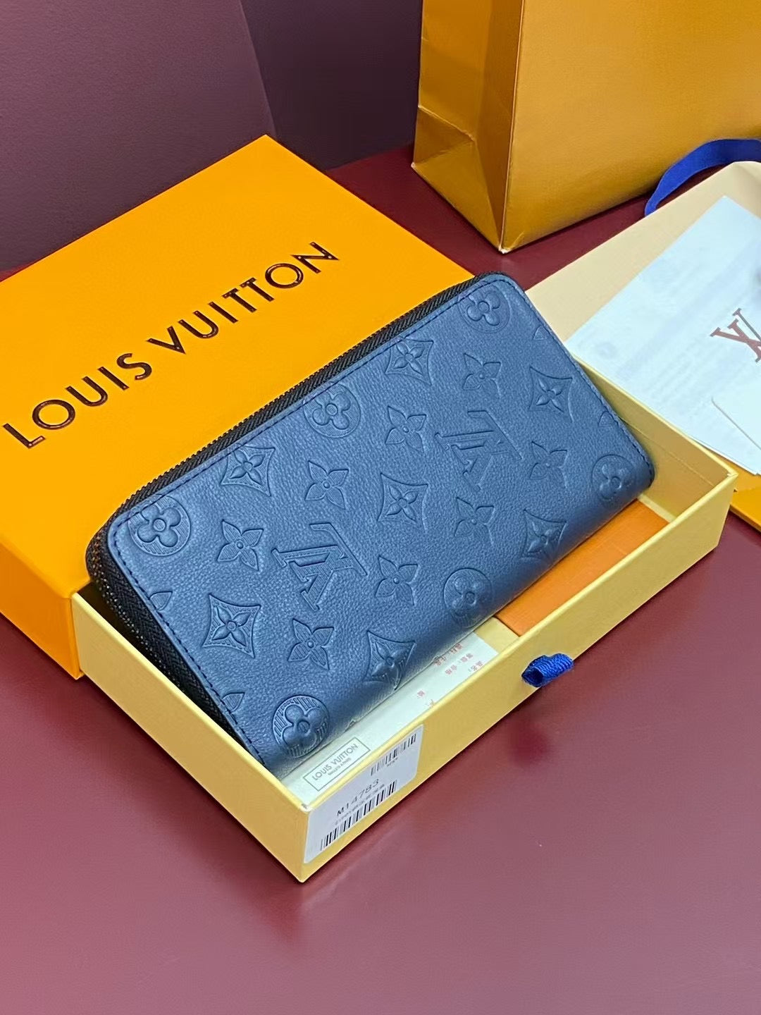 Zippered Embossed Long Wallet