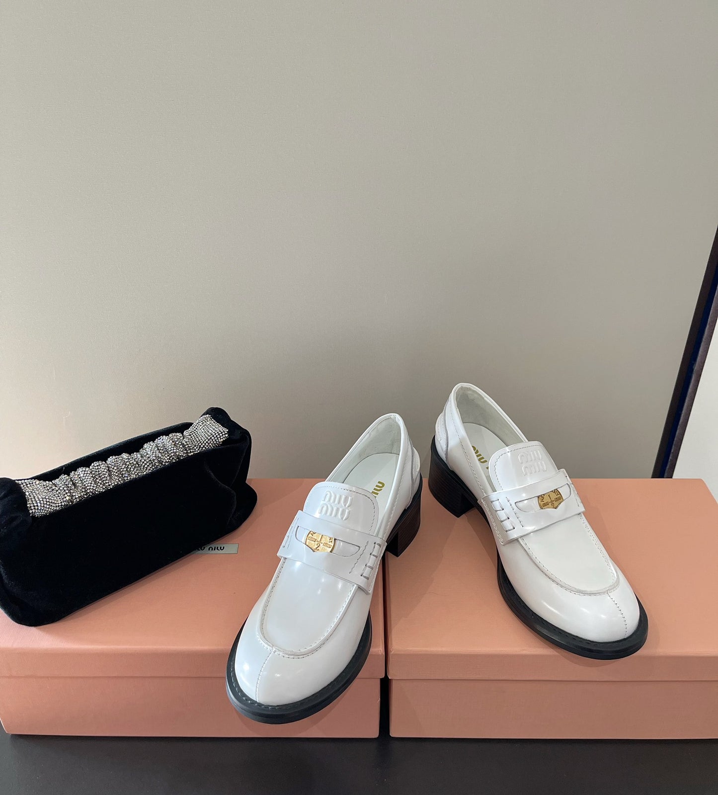 White Heel Loafers