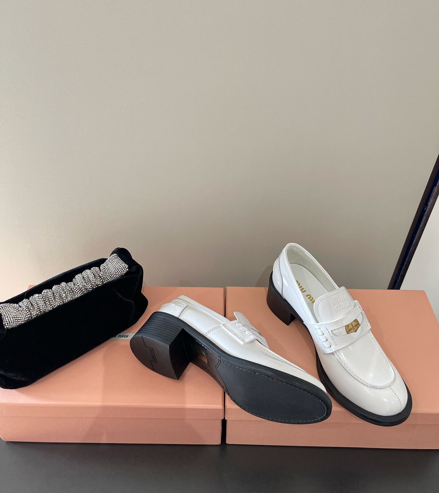 White Heel Loafers