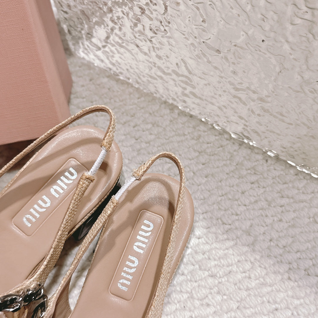 Dark Beige and Black Heels Sandal