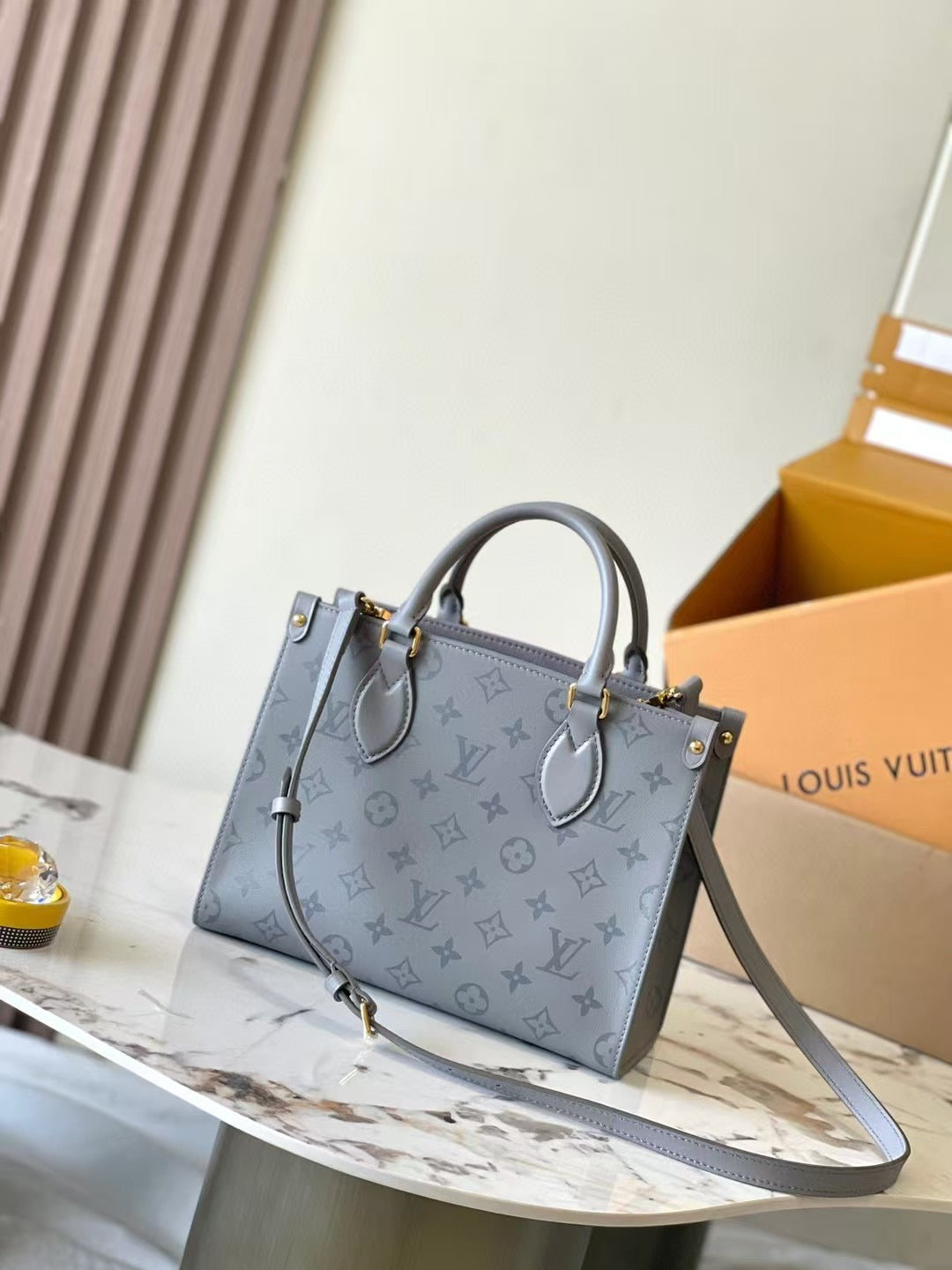 Structured Gray Tote with Subtle Motif