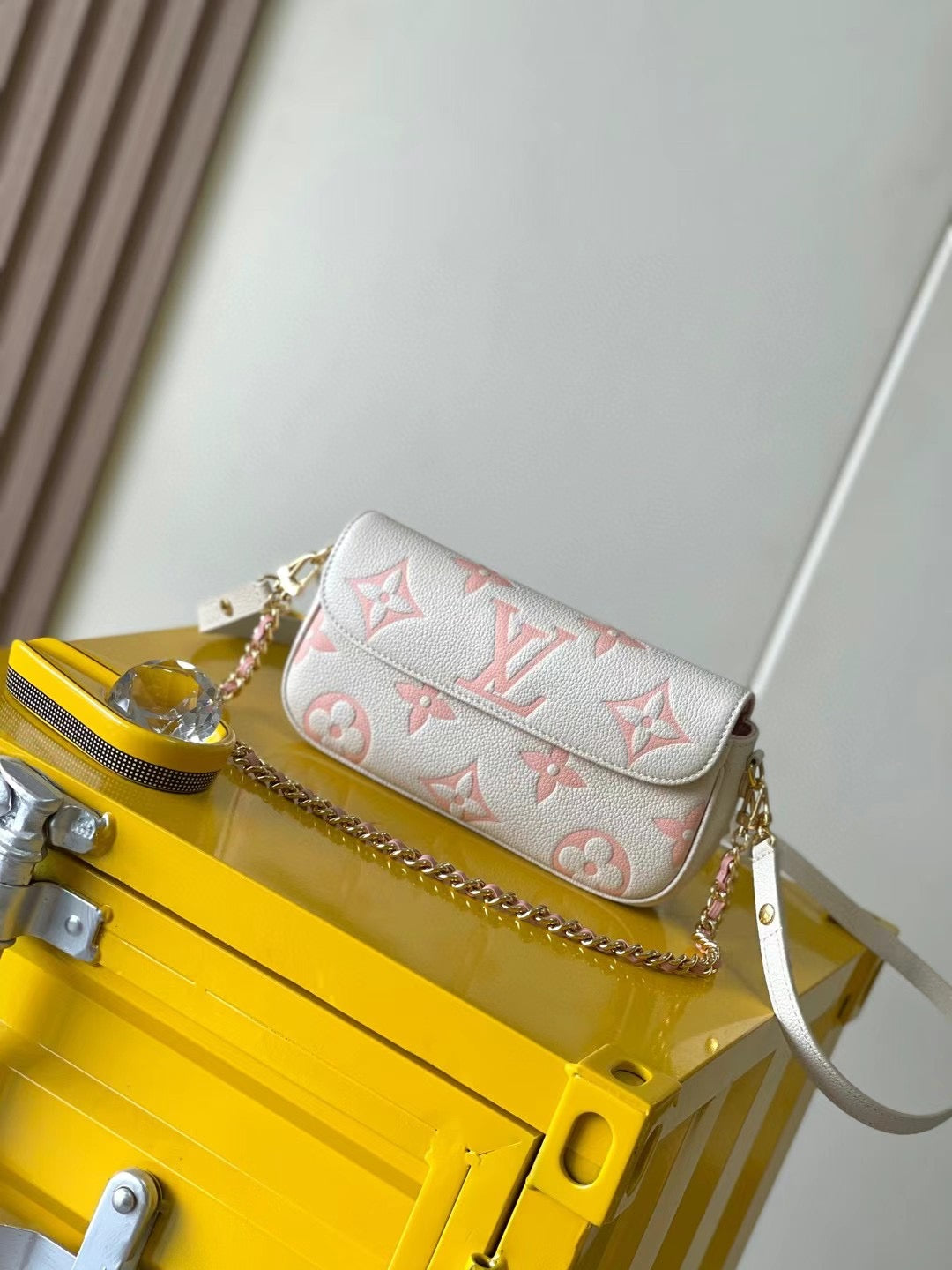 White Pink Textured Shoulder Bag