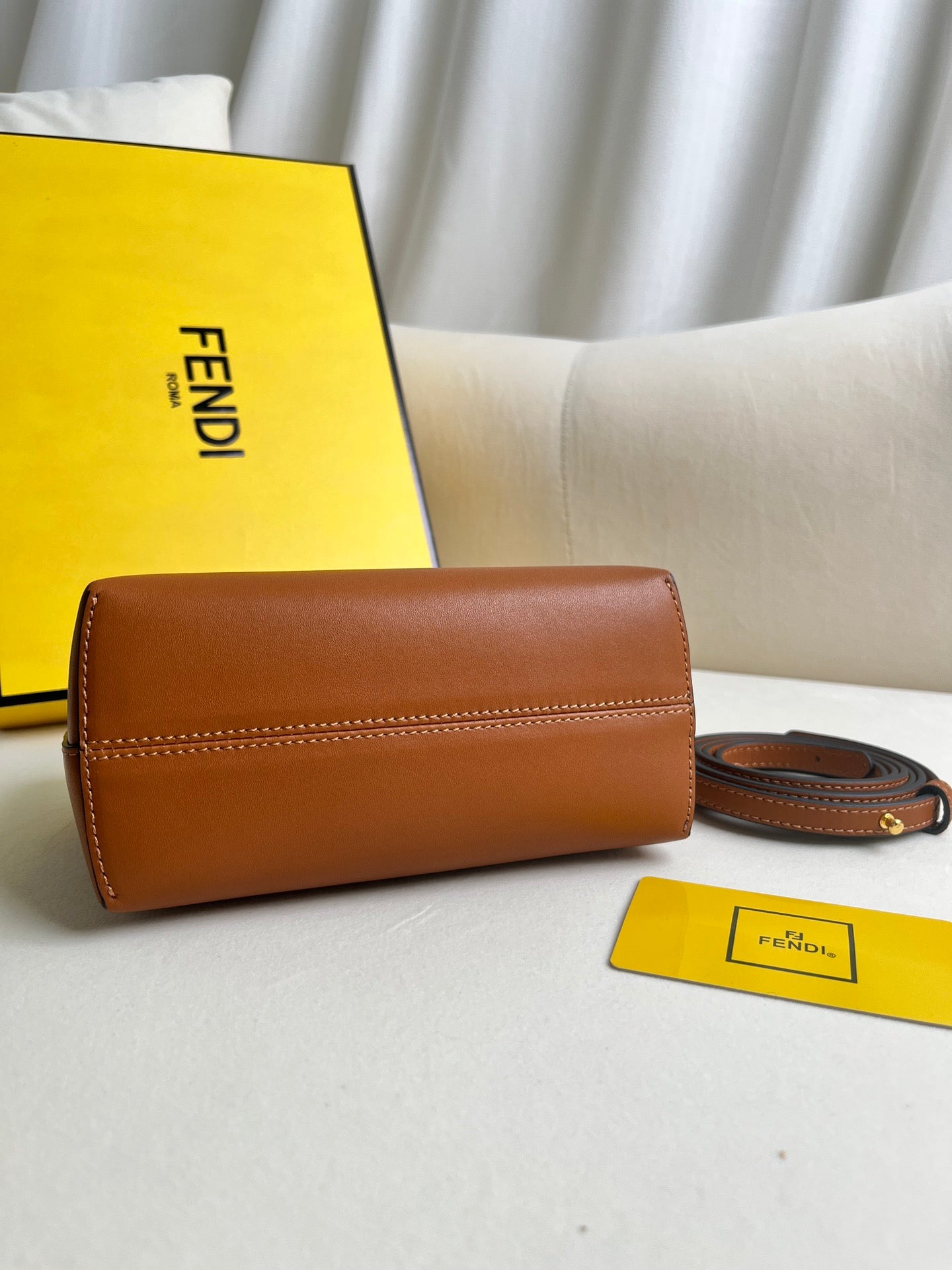 Brown Curved Handle Bag