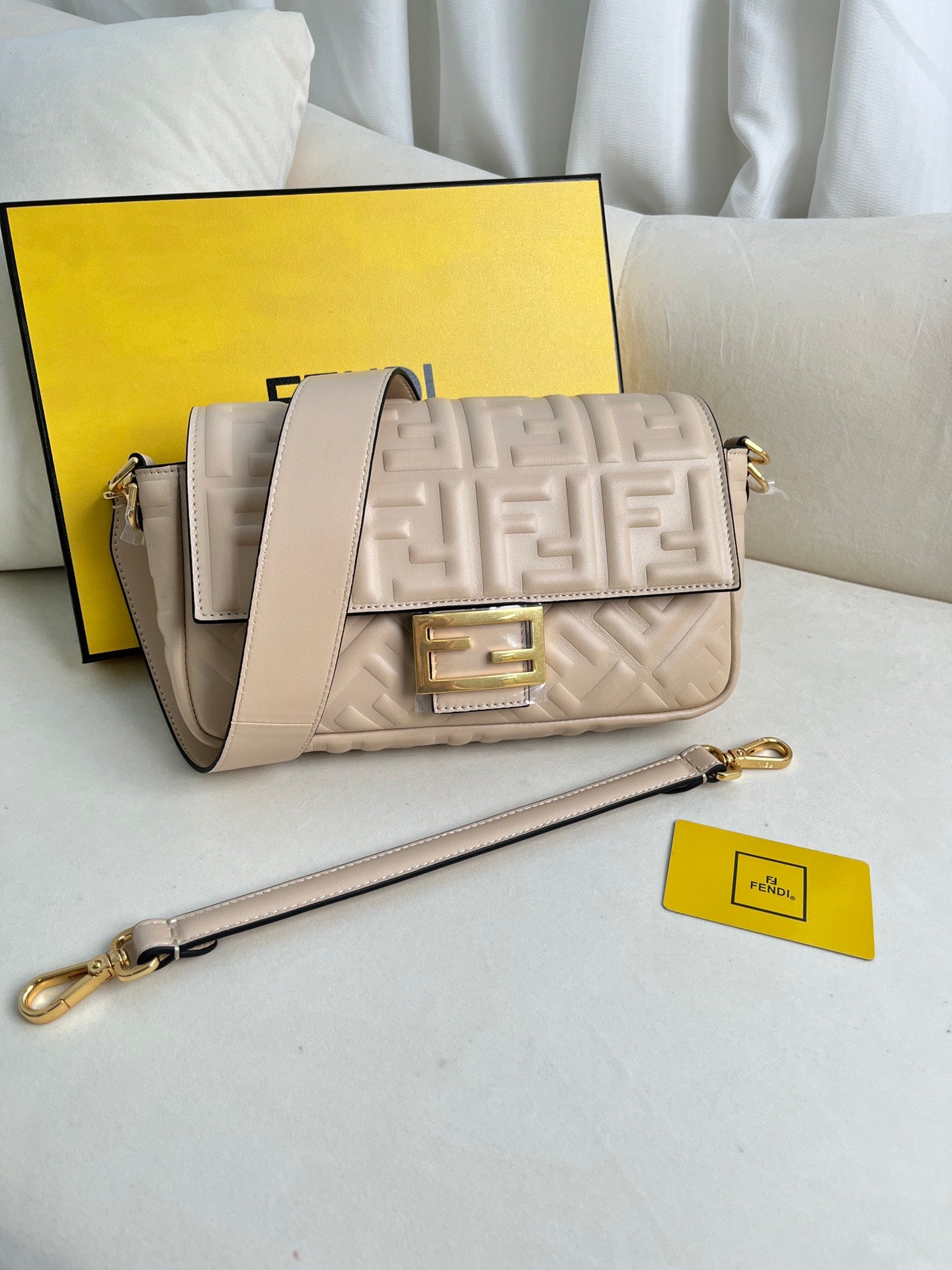 Beige Flap Shoulder Bag