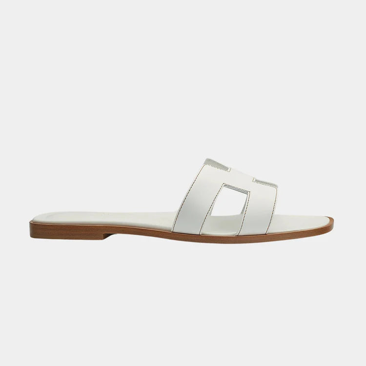 White Oran calfskin sandal