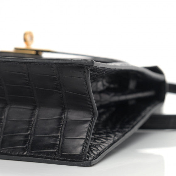 Matte Alligator Kelly Danse II Belt Bag Black