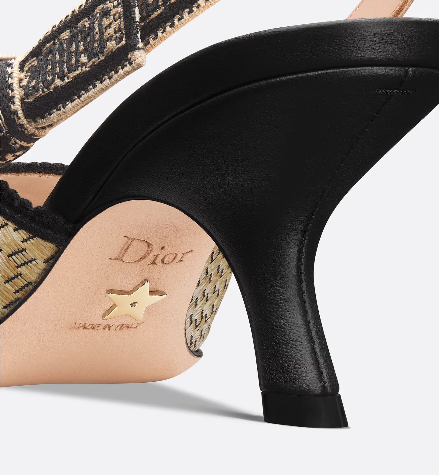 Natural and Black Textured J'Adior Slingback Pump