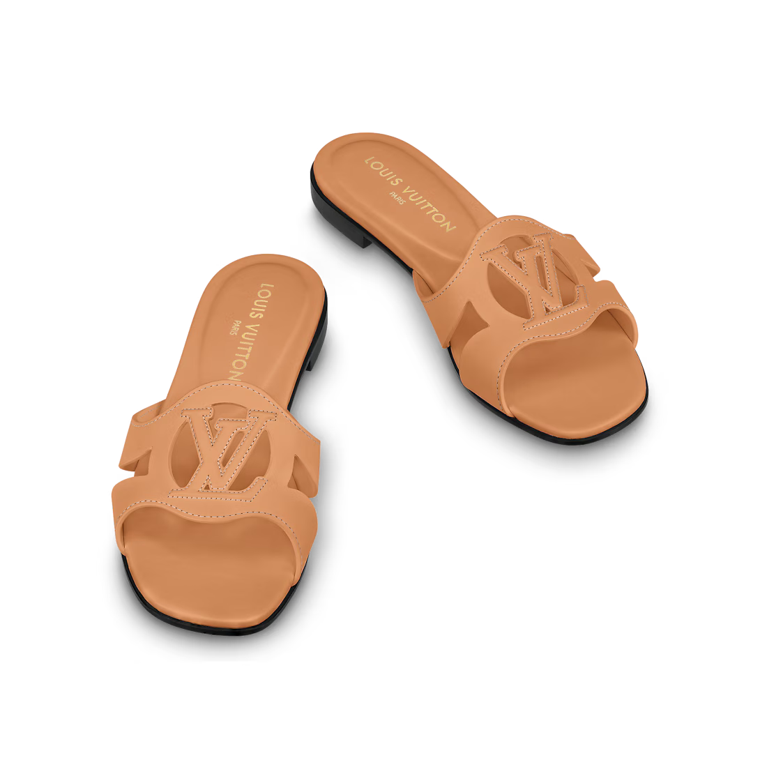 Natural - Cognac Brown LV Isola Flat Mule