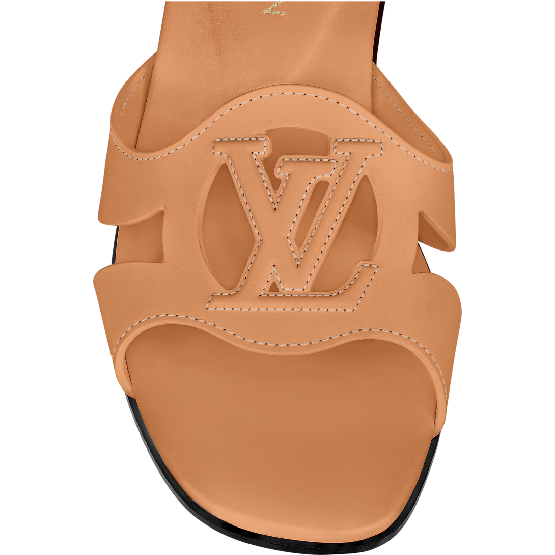 Natural - Cognac Brown LV Isola Flat Mule
