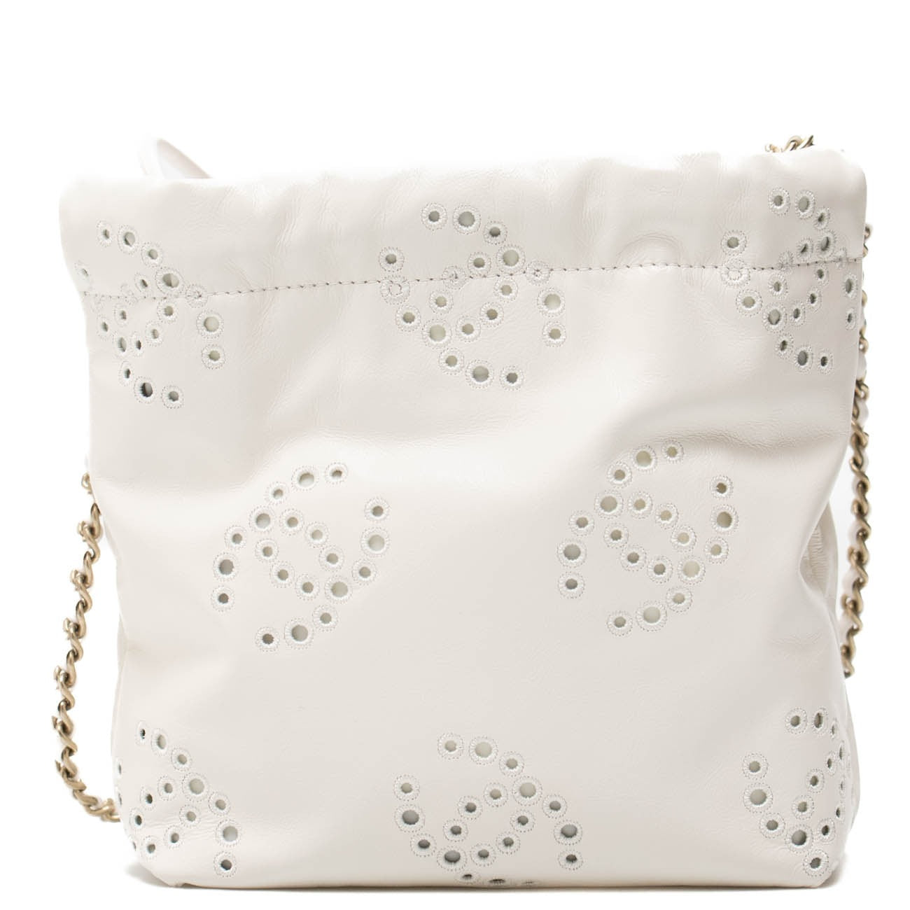 Chanel 22 Mini White Shiny Calf Leather Handbag