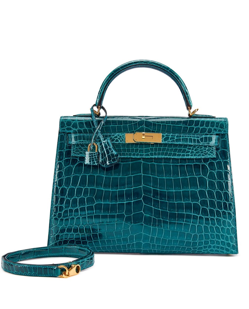 Bleu Colvert Shiny Crocodile Kelly 32 God Hardware