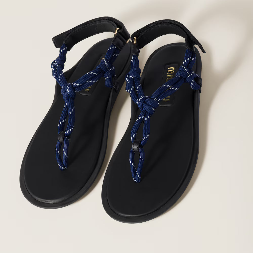 Riviere Cord and Leather Sandals