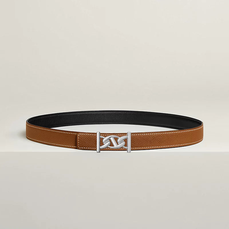 My H Belt Buckle & Hermès Sur Mer Reversible Leather Strap 24 MM