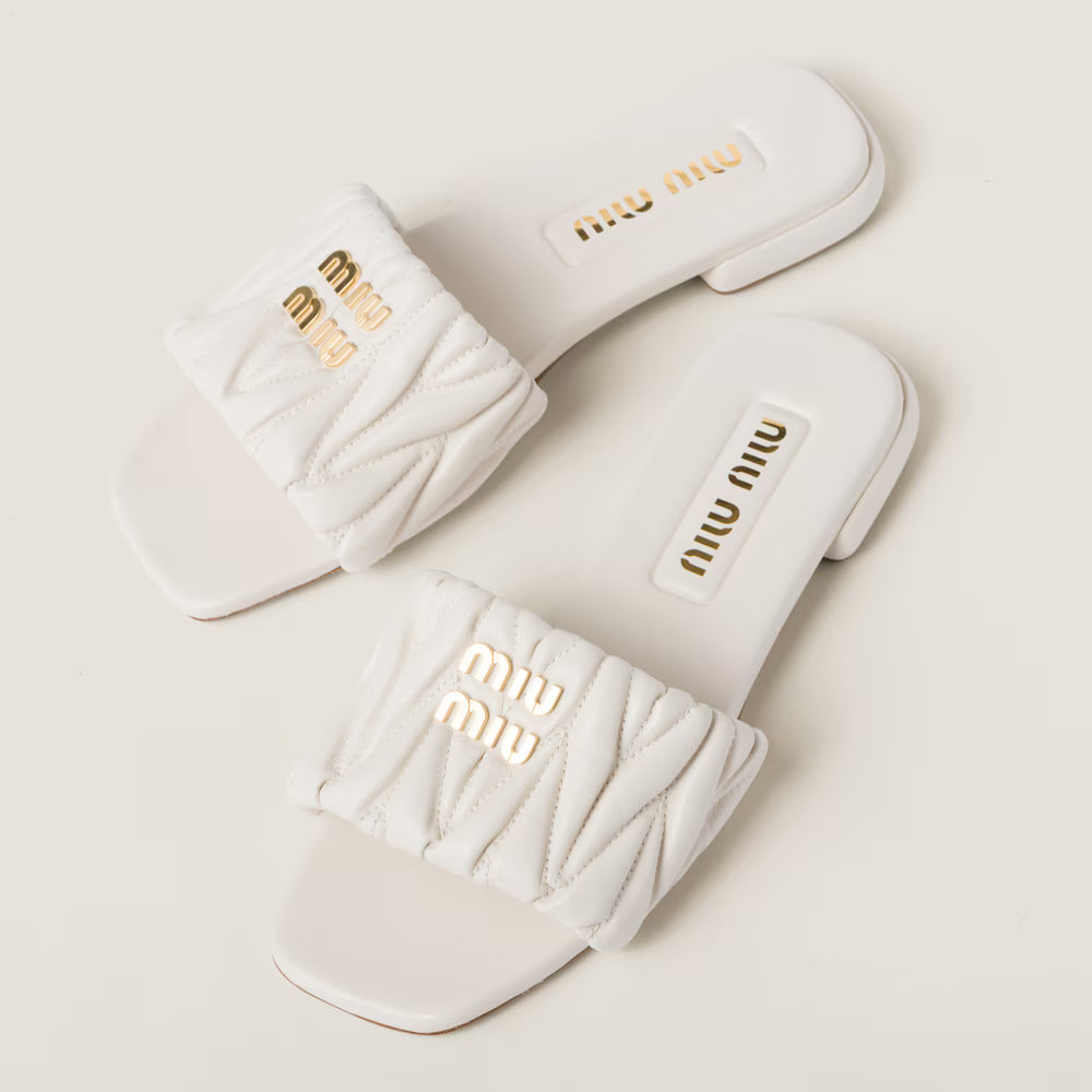 Matelassé Nappa Leather Slides