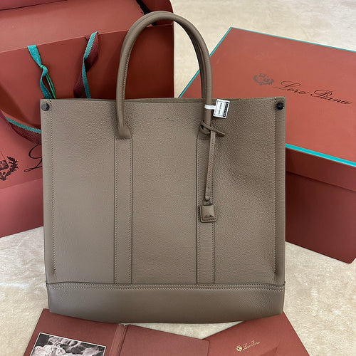Tall Structured Tote with Lock Accent