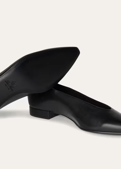 Black - Fireplace Rebecca Ballet Flat Calfskin