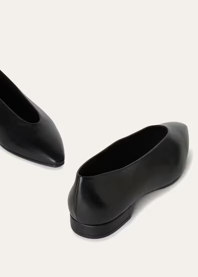 Black - Fireplace Rebecca Ballet Flat Calfskin