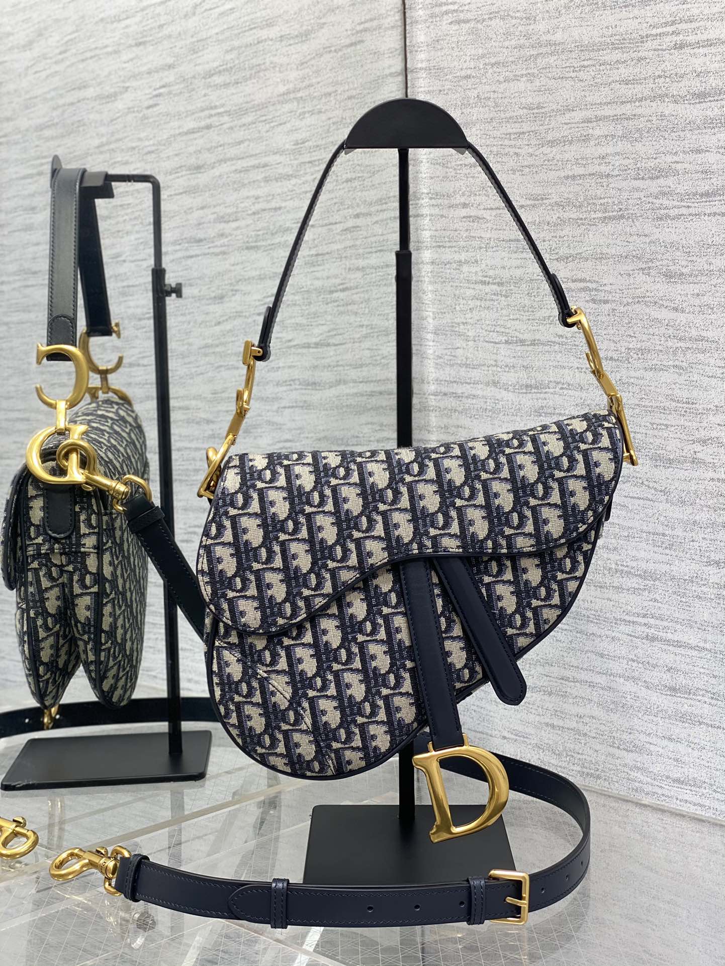 Asymmetric Flap Shoulder Bag with Adjustable Strap