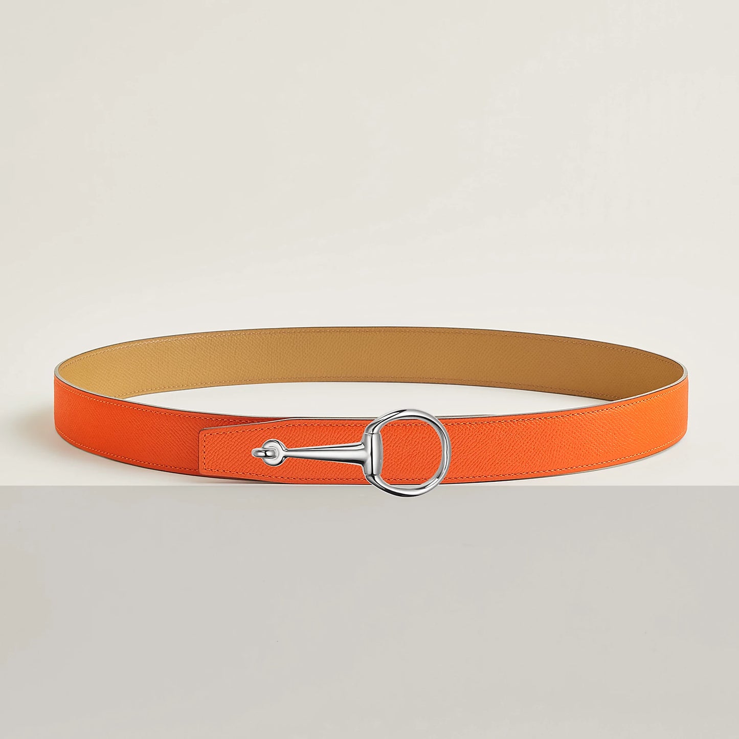 VERT-DE-GRIS / GOLD-NOIR / ÉBÈNE CASAQUE BELT BUCKLE & REVERSIBLE LEATHER STRAP 32 MM