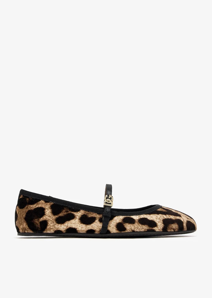 DOLCE & GABBANA Printed velvet ballet flats