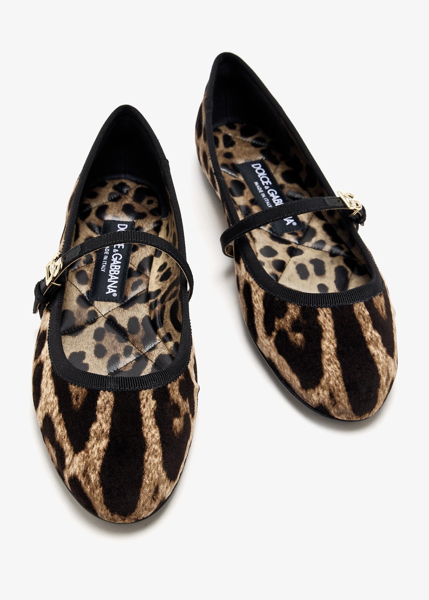 DOLCE & GABBANA Printed velvet ballet flats