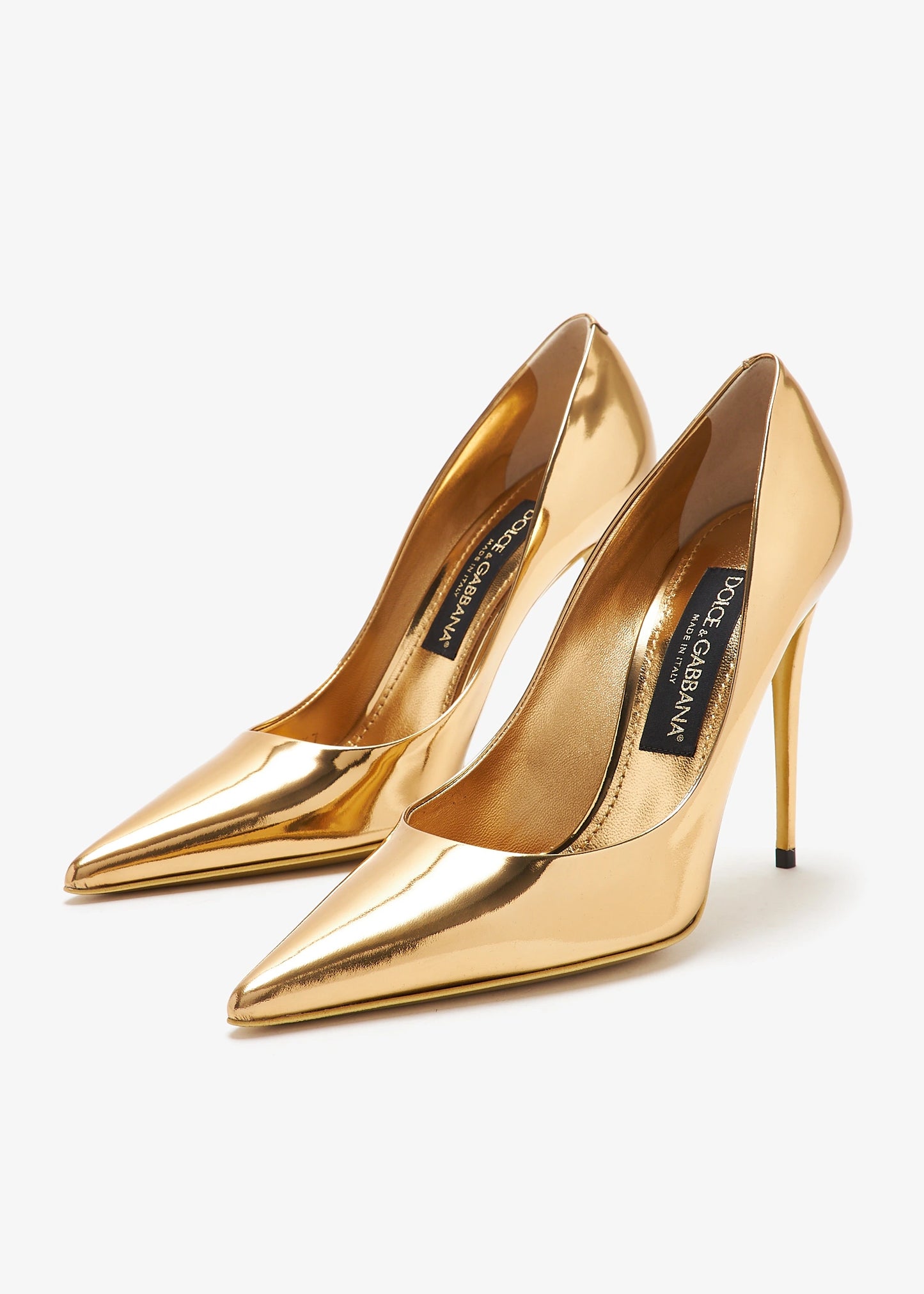 DOLCE & GABBANA Mirror leather pumps