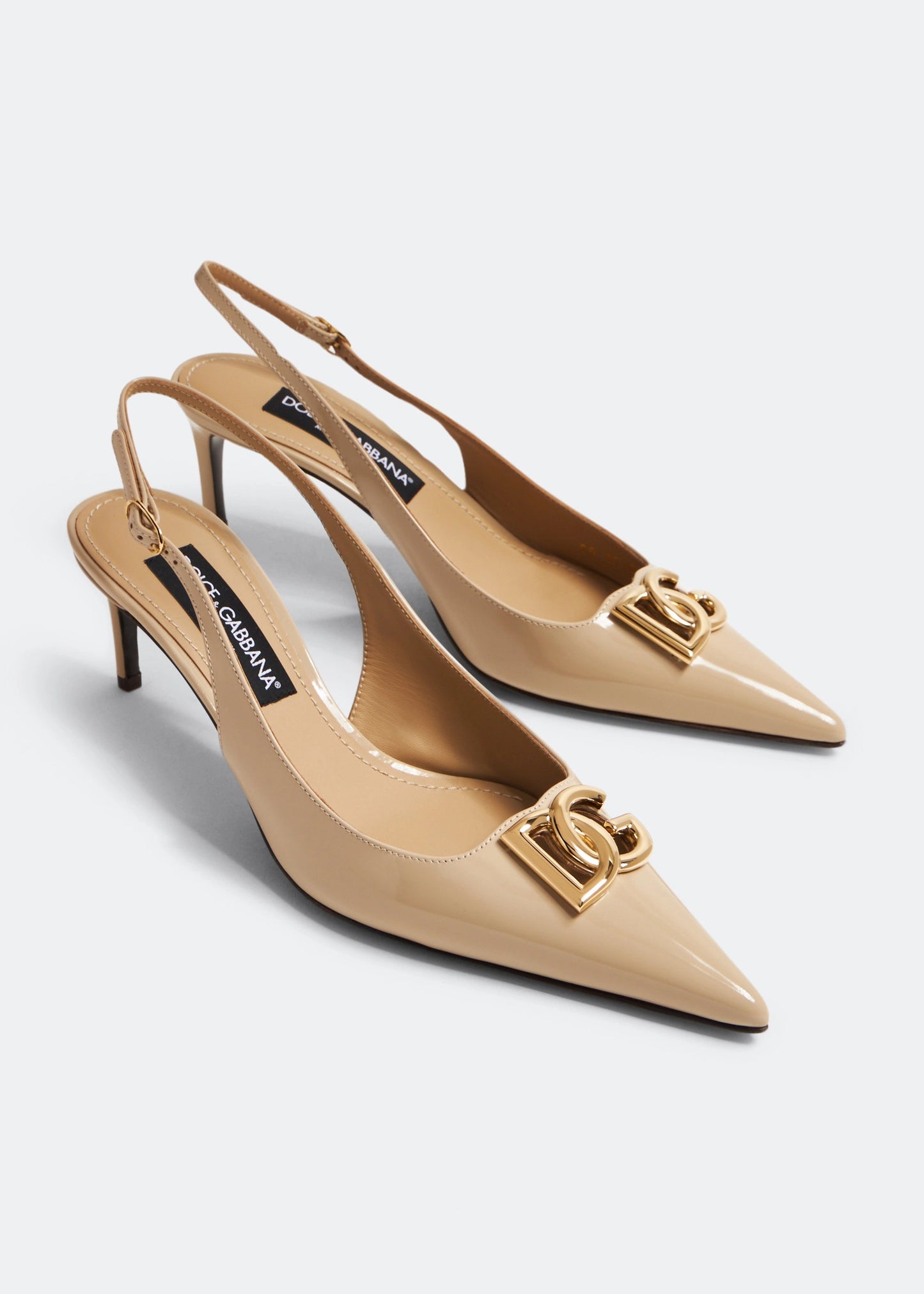 DOLCE & GABBANA Polished calfskin slingbacks
