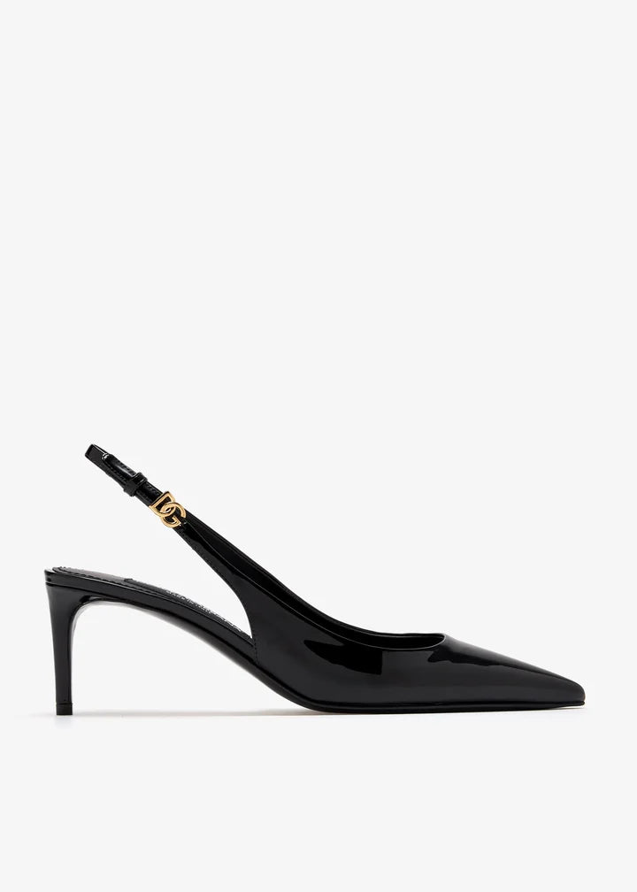 サンダル・ミュール Dolce&Gabbana High Black Satin Slingback Dolce & Gabbana(ドルチェ&ガッバーナ) サンダル・ミュール