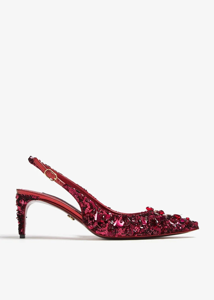 ✨美品✨ DOLCE & GABBANA ハイヒール 刺繍ラメ ポインテッドトゥ Pump In Taormina Lace With Crystals - Women | Dolce&Gabbana