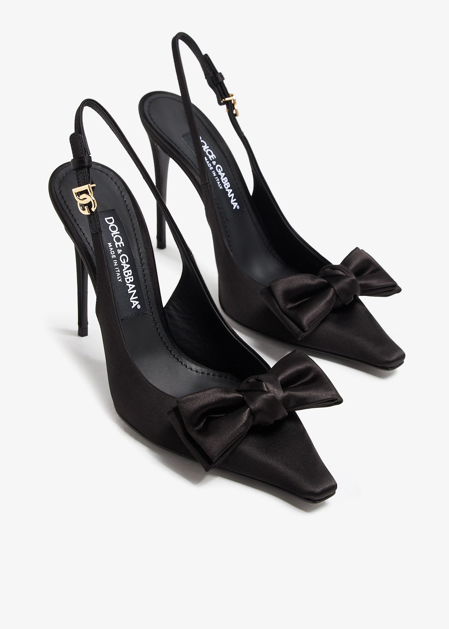 DOLCE & GABBANA Satin bow slingback pumps
