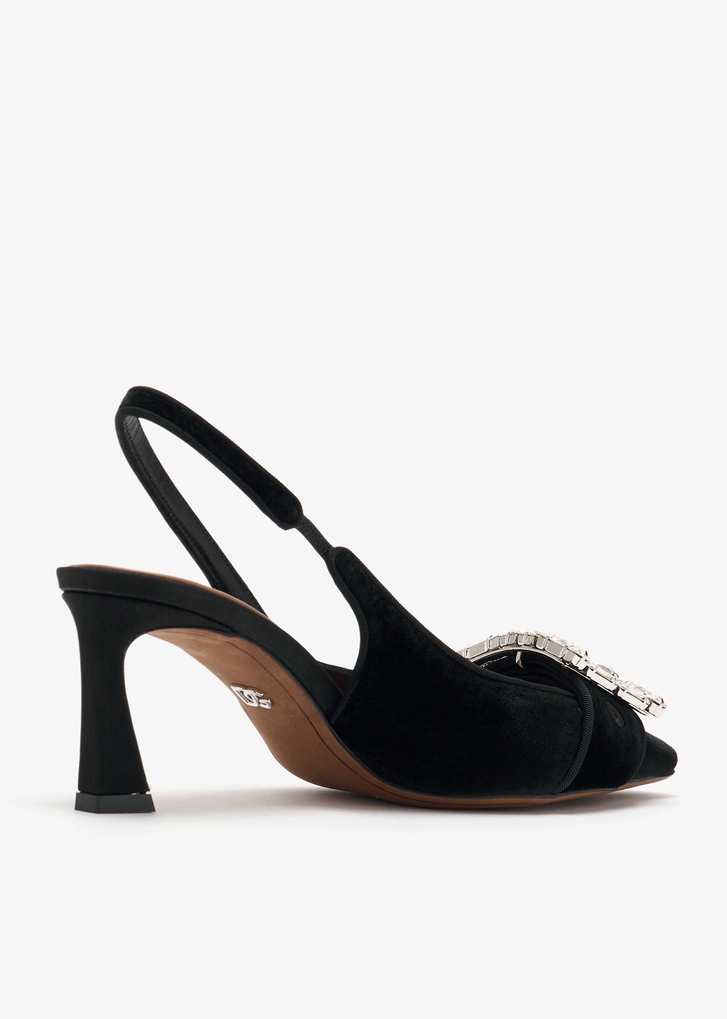DOLCE & GABBANA Bejeweled Buckle Slingback Pumps