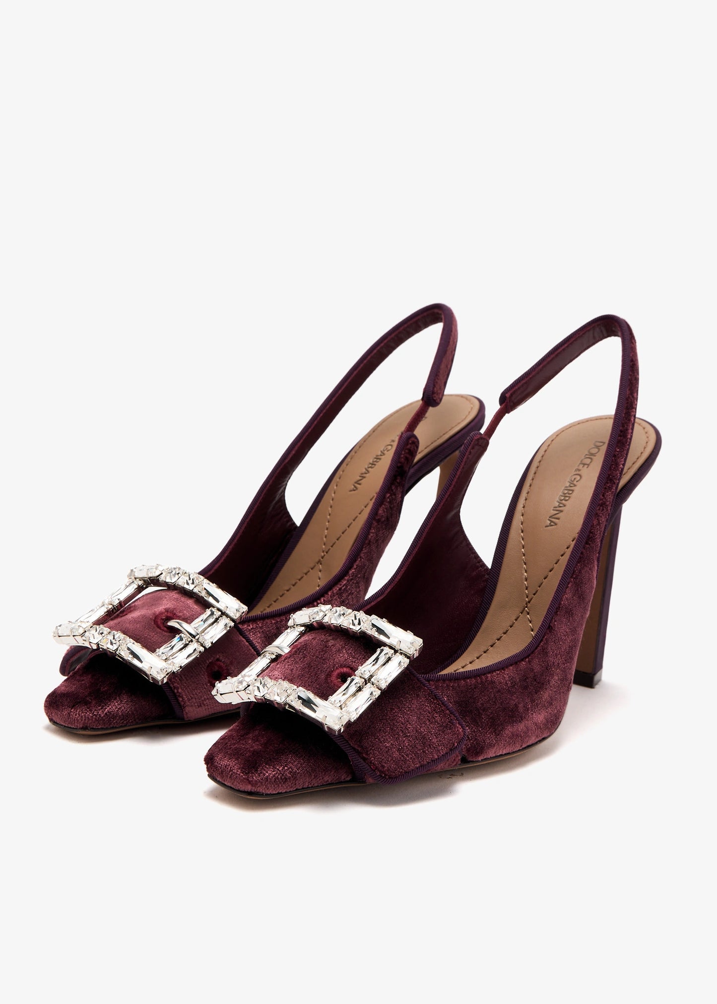 DOLCE & GABBANA Bejeweled buckle slingback pumps