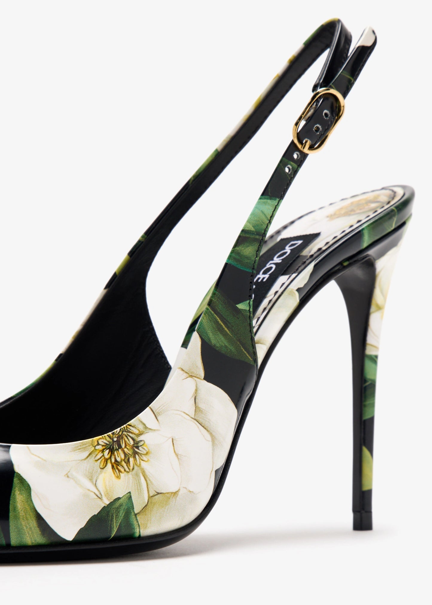 DOLCE & GABBANA Polished calfskin slingback pumps