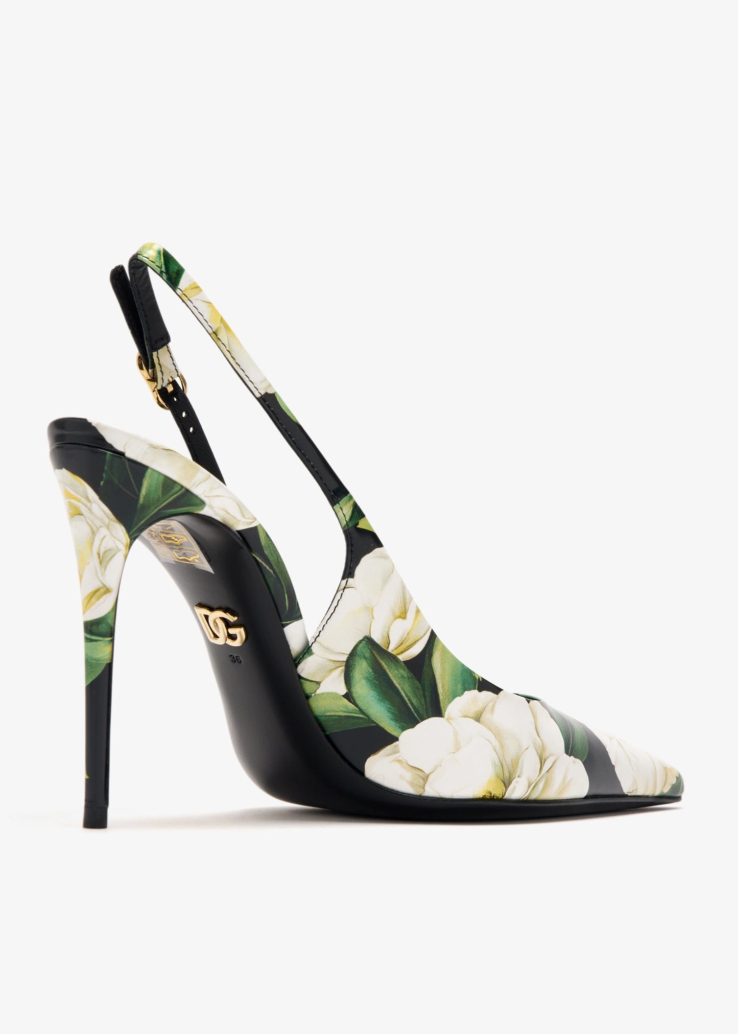 DOLCE & GABBANA Polished calfskin slingback pumps