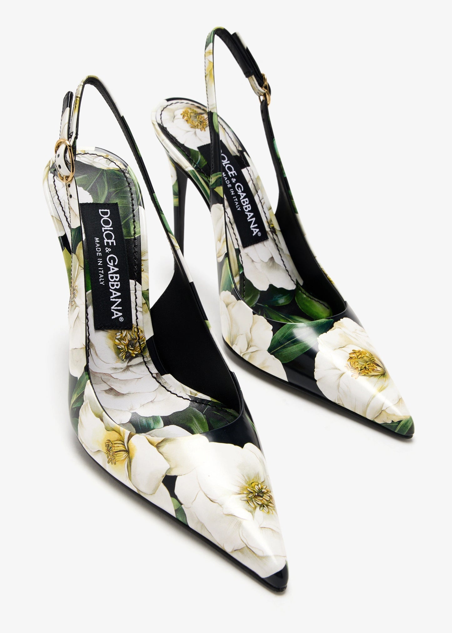 DOLCE & GABBANA Polished calfskin slingback pumps
