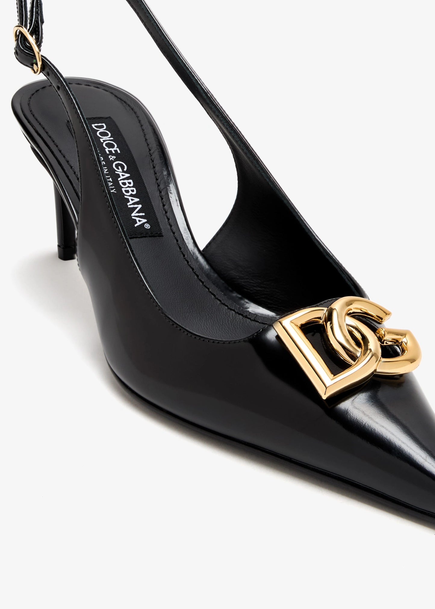 DOLCE & GABBANA DG Polished Calfskin Slingback Pumps