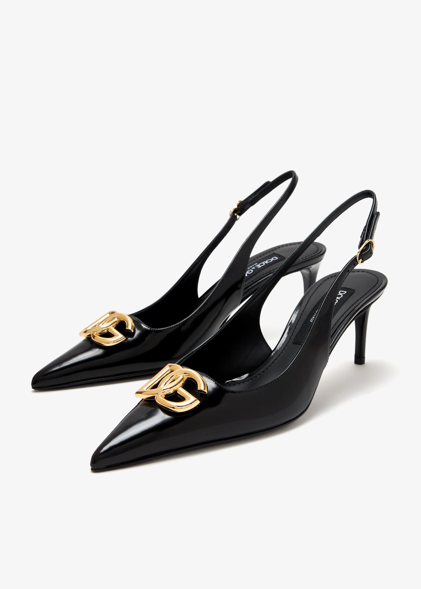 DOLCE & GABBANA DG Polished Calfskin Slingback Pumps