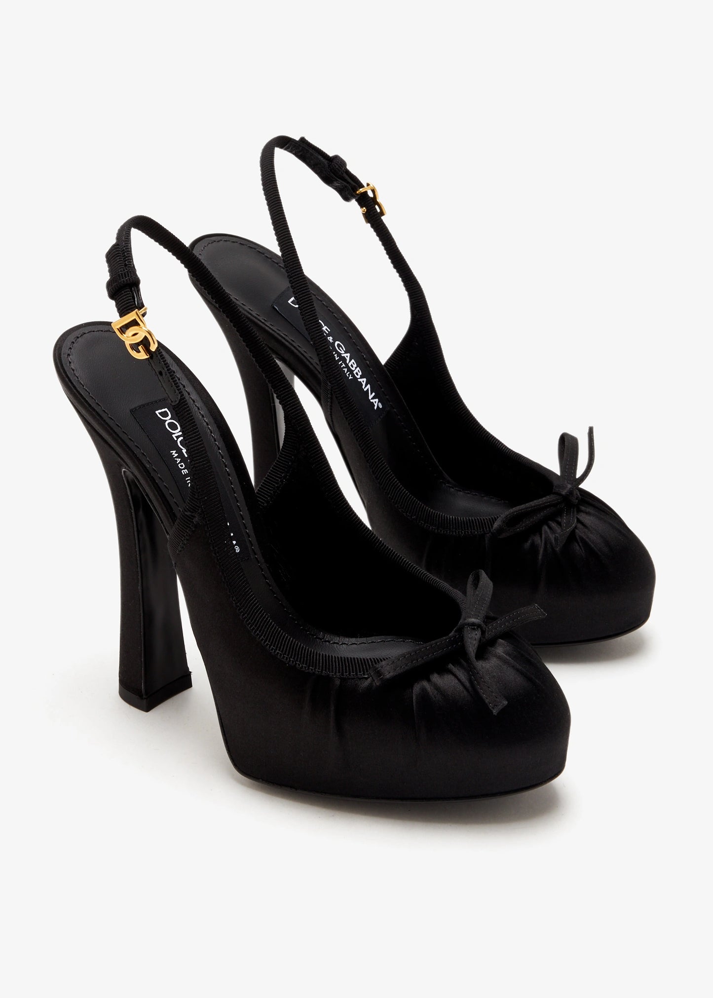 DOLCE & GABBANA Satin slingback pumps