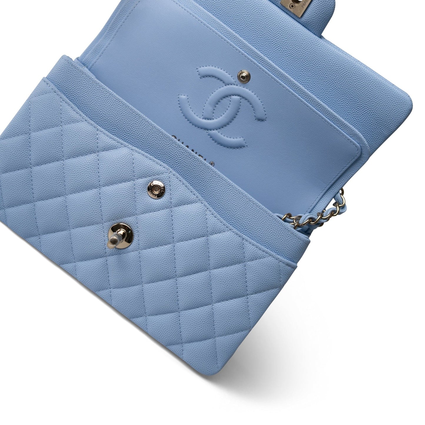 Chanel 23P Light Blue Classic Flap Small Light Gold Hardware