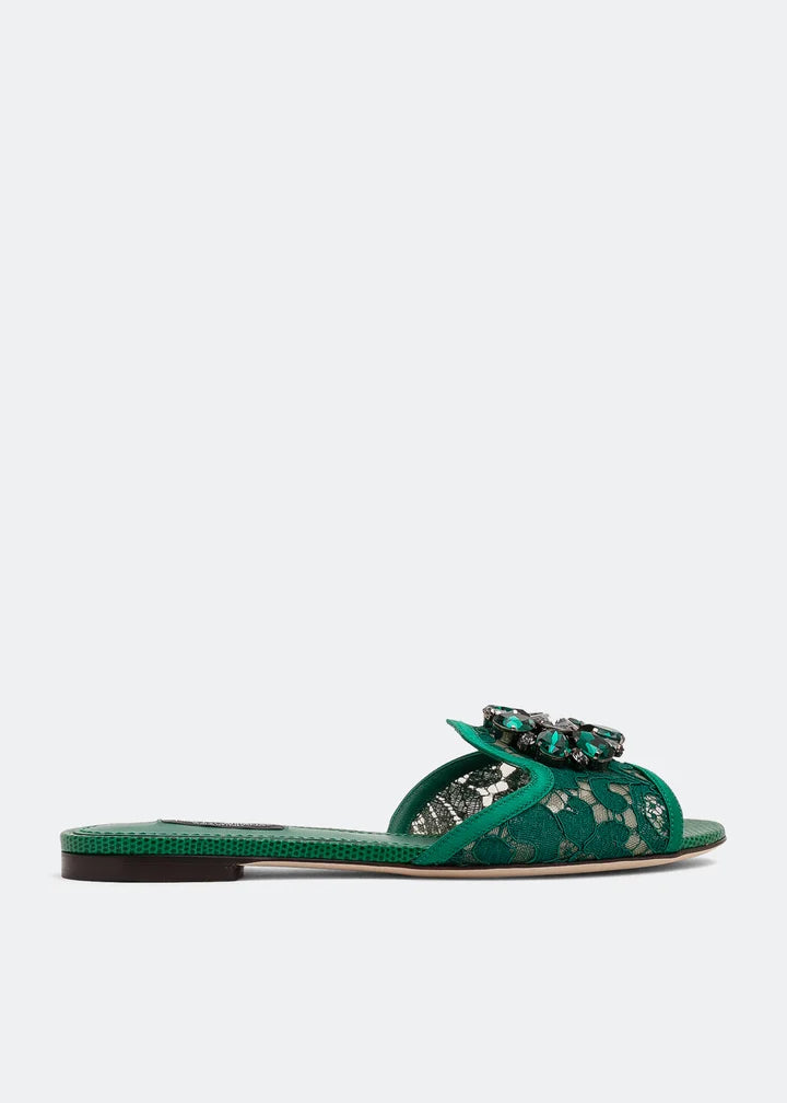 DOLCE & GABBANA Lace flat sandals