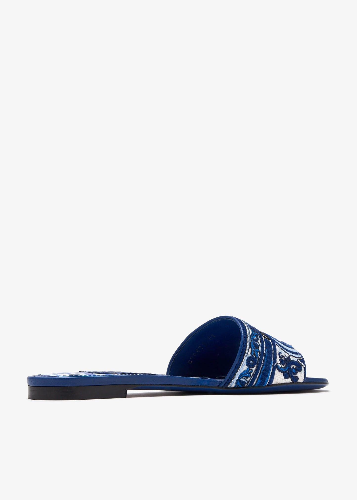 DOLCE & GABBANA Maiolica-Embroidered Slide Sandals