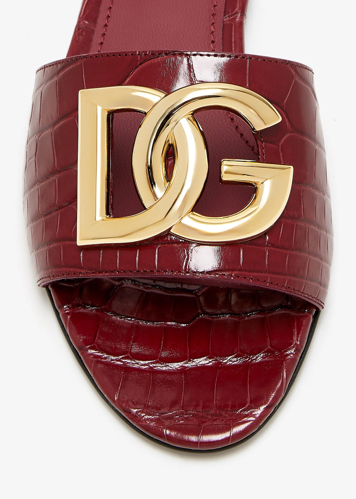 DOLCE & GABBANA Alligator skin slide sandals