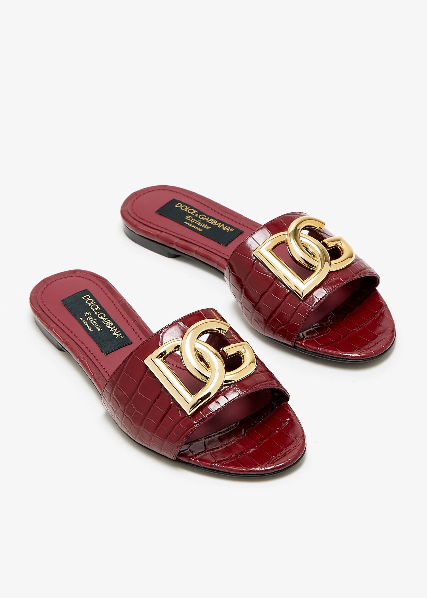DOLCE & GABBANA Alligator skin slide sandals