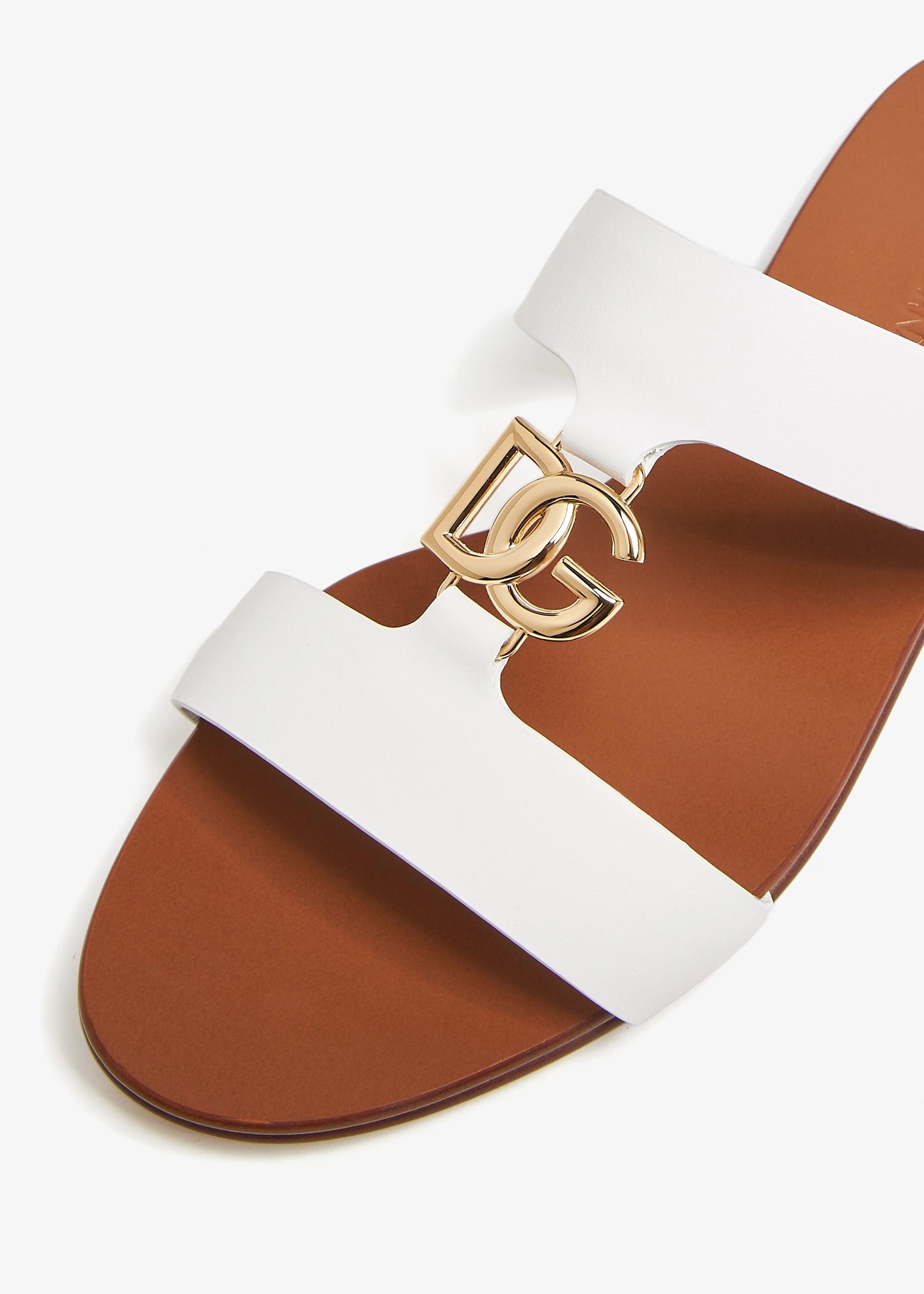 DOLCE & GABBANA DG logo calfskin slide sandals