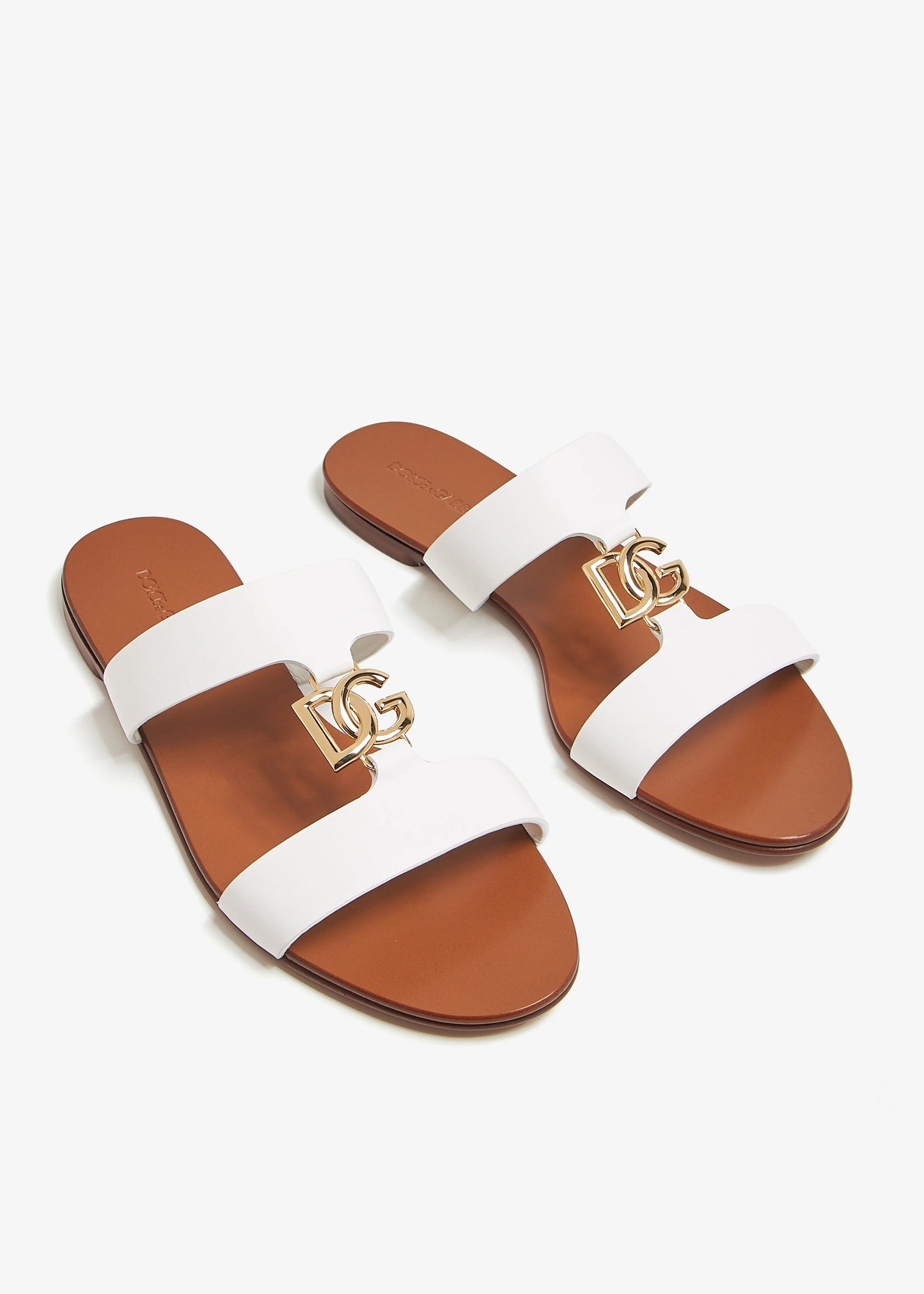 DOLCE & GABBANA DG logo calfskin slide sandals