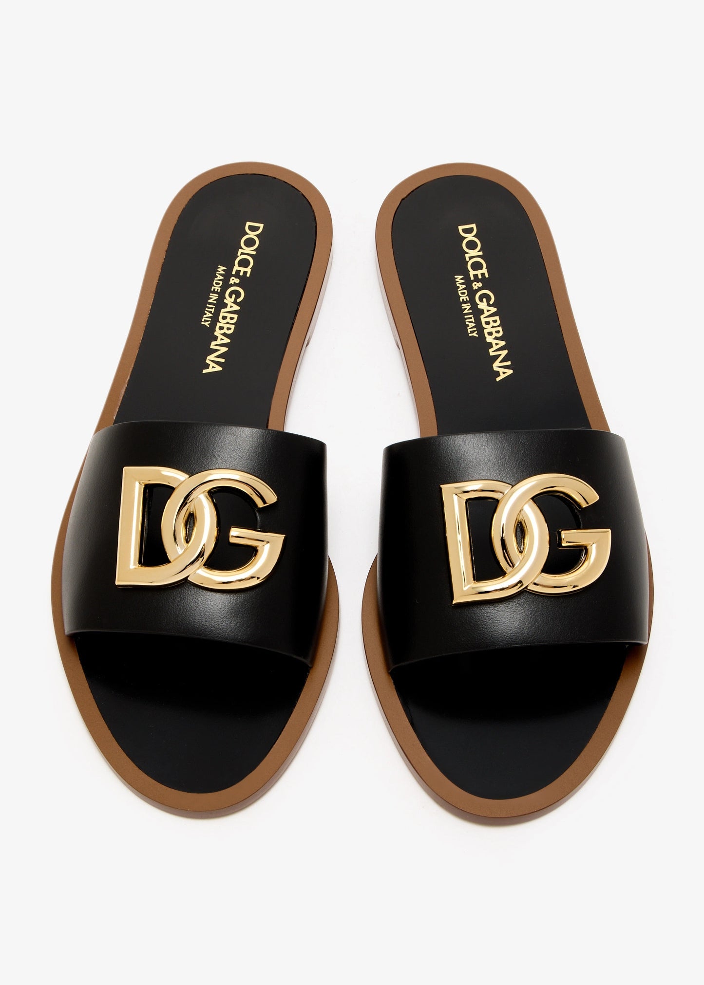 DOLCE & GABBANA DG logo flat sandals