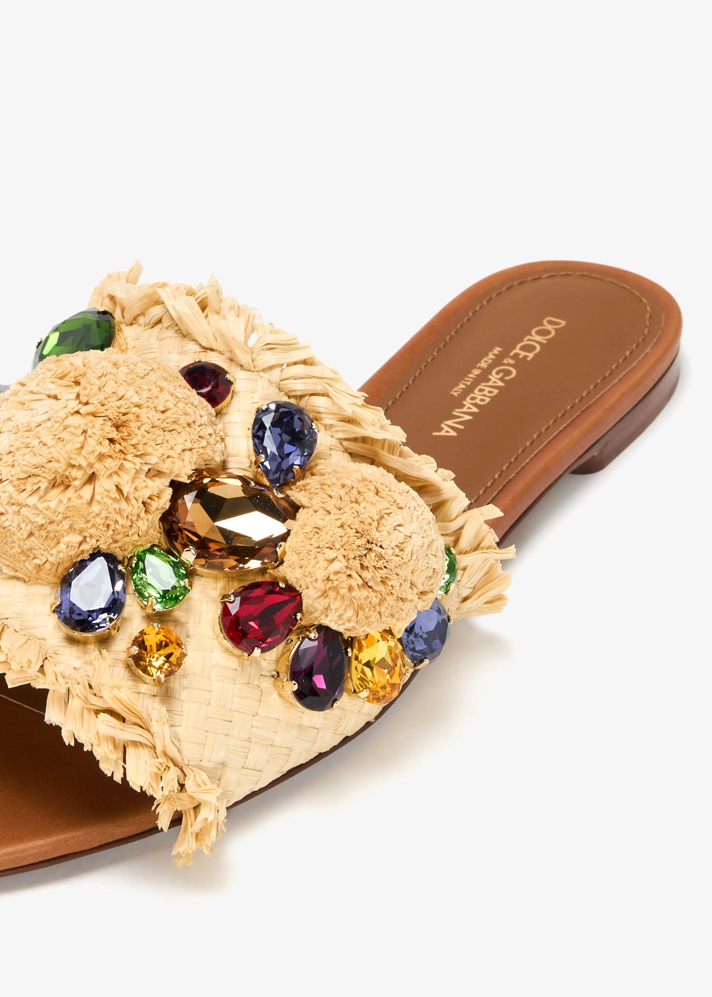 DOLCE & GABBANA Gemstone Raffia Flats