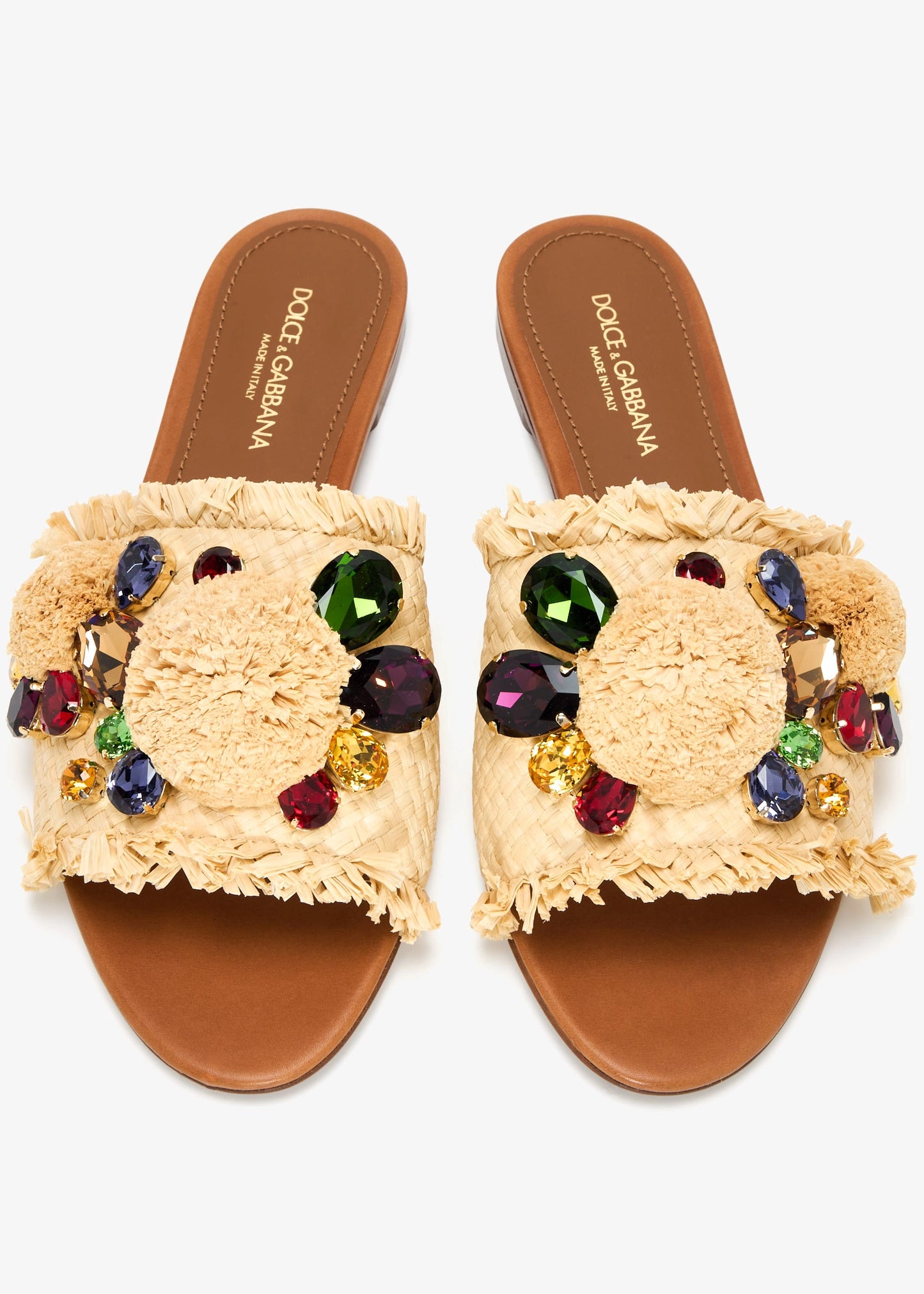 DOLCE & GABBANA Gemstone Raffia Flats