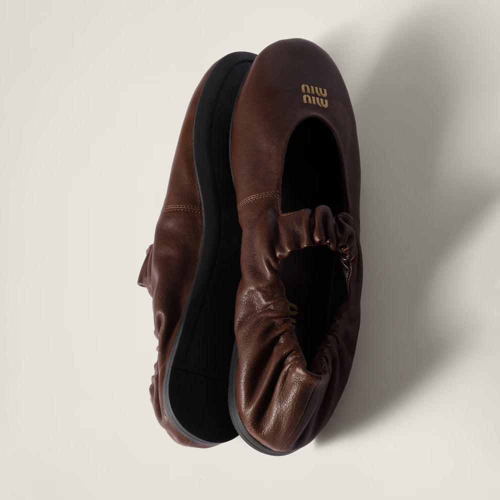 Ruches Nappa Leather Ballerinas